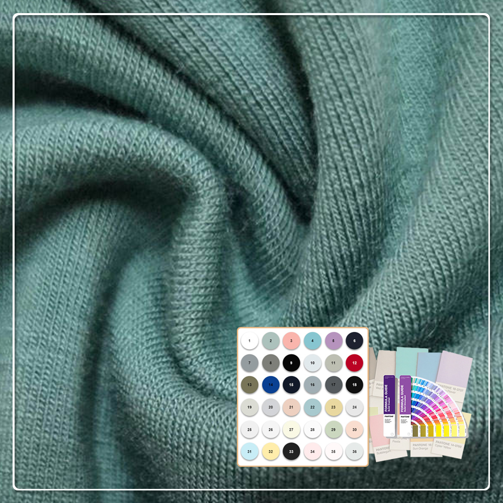 Organisch Katoen Bamboevezel Jersey Stof Anti-bacterieel & Milieuvriendelijk 280 GSM Zwaar Gewicht voor Activewear & Baby/Kinderkleding