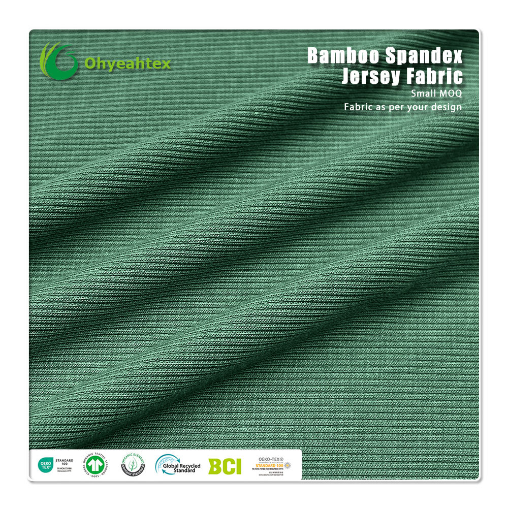 Eco-Friendly Knitted Soft Breathable Absorbent Bamboo Fabric for Underwear Bras Boxers Socks Single Jersey