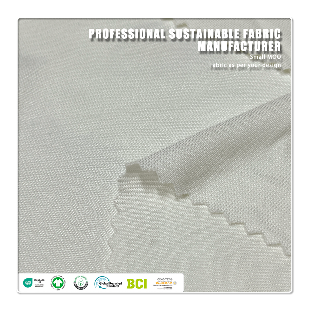 Soft New Product Launch Stretch Organic Cotton Seacell Jersey Fabric Knitted Plain Dyed for Underwear and Sportswear