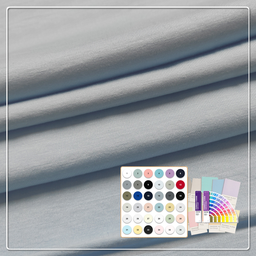 Sustainable 93% Cotton 7% Spandex Breathable Moisture-Absorbent Lightweight 150GSM Single Jersey Clothes Fabric