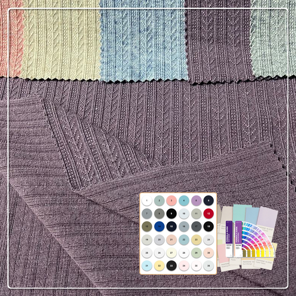 Tissu jersey côtelé 100 % polyester à motif jacquard fantaisie, extensible et résistant au rétrécissement, pour vêtements féminins