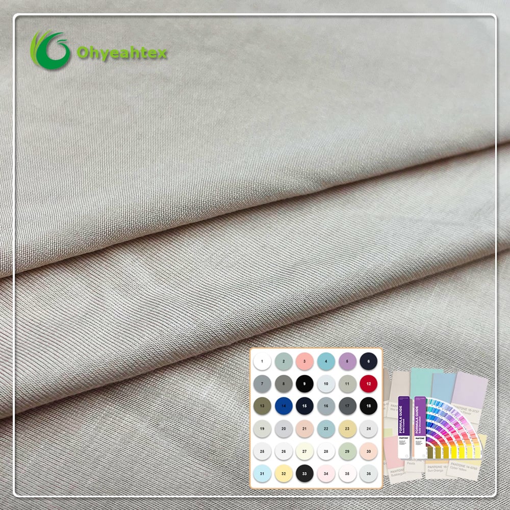 Smooth Anti-Bacteria 71% Bamboo Lyocell 24% Chitosan 5%% Spandex French Terry Fabric for Sleepwear