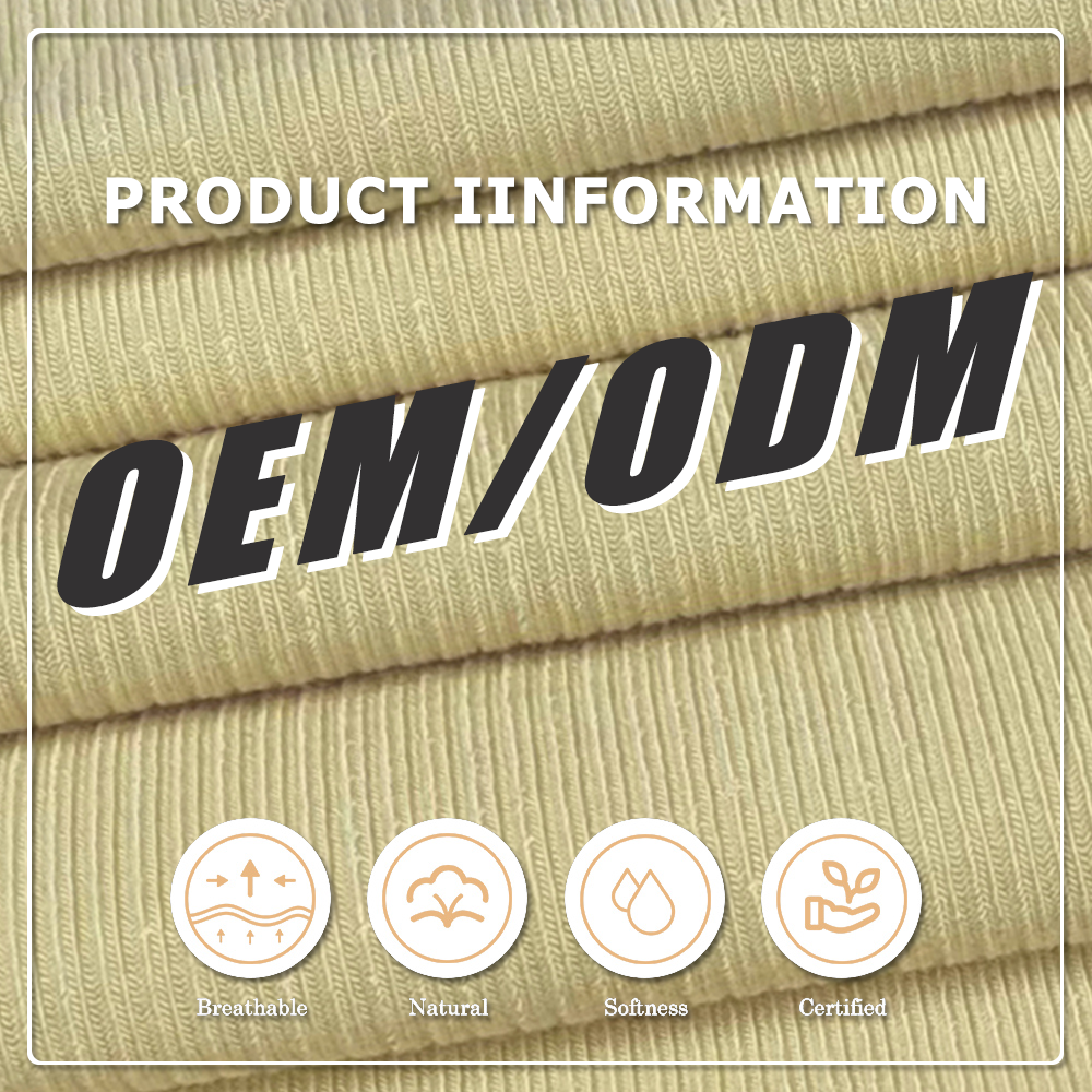 유기농 친환경 210gsm 56% 모달 37% 아세테이트 7% 스판덱스 스트레치 2x2 골지 니트 원단 (여성 드레스, 유아 및 아동복용)