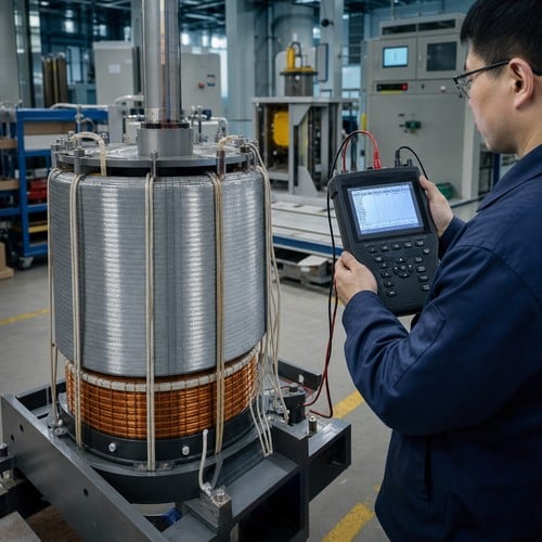 Amorphous core winding and no-load loss test in our test bay