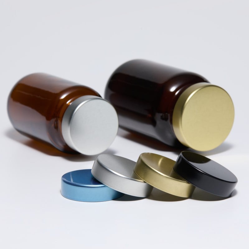 Custom 53mm 53/400 Unishell Cap Silver Gold Metal Lid Tinplate Unishell Caps for All Kinds of Bottles and Jars