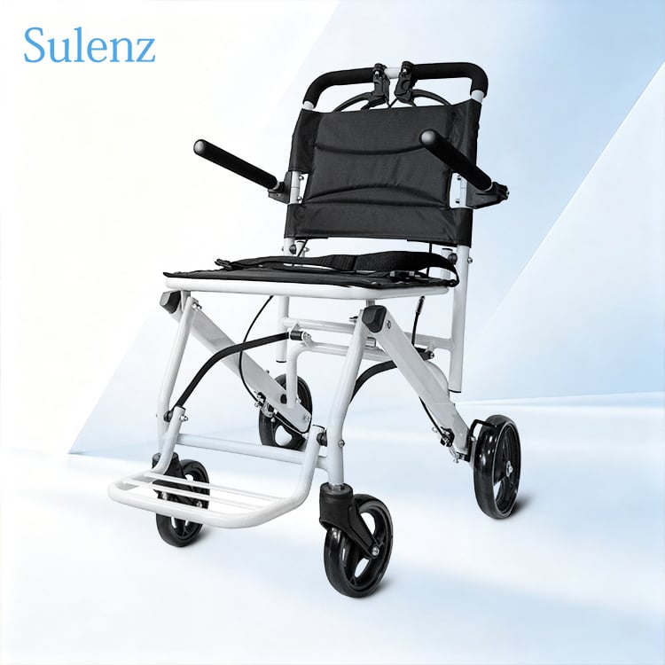 Affordable Comfort: Lightweight, Foldable Aluminum Alloy Wheelchair with Leather Cushion and Puncture-Proof Wheels for Effortless Mobility