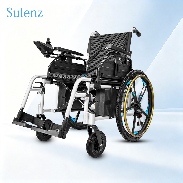 Powerful Foldable Electric Wheelchair with Turbine Worm Motors for Easy Mobility and Independence