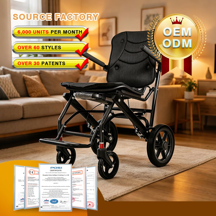 Affordable Comfort: Lightweight, Foldable Carbon Steel Wheelchair With Easy-Clean Plastic Cushion and Puncture-Proof PU Wheels