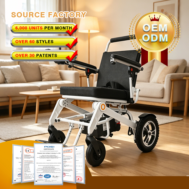 Strong Foldable Aluminum Alloy Wheelchair with Long-Lasting Battery, Intelligent Controls and Comfortable Supportive Design for Easy Mobility