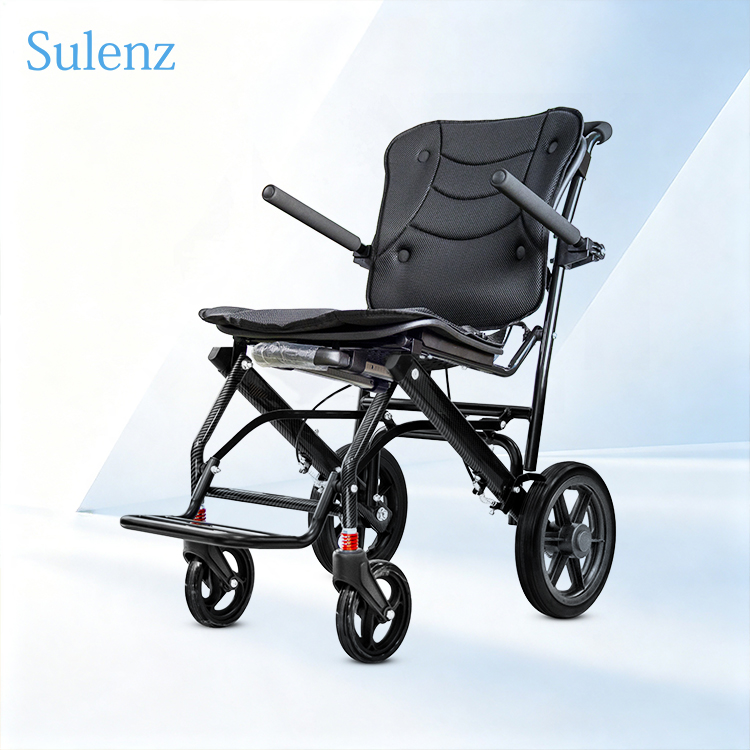 Affordable Comfort: Lightweight, Foldable Carbon Steel Wheelchair With Easy-Clean Plastic Cushion and Puncture-Proof PU Wheels