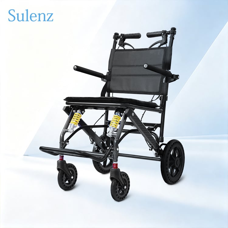 Affordable Aluminum Alloy Manual Wheelchair with Shock-absorbing Big Spring and Adjustable Handbrake