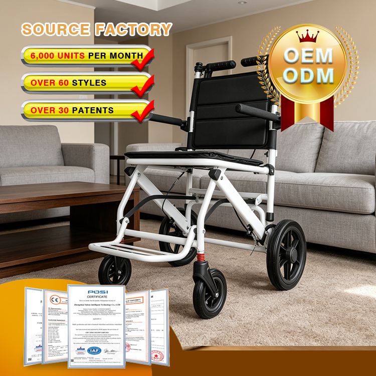 Affordable Easy-Folding Aluminum Alloy Manual Wheelchair with Adjustable Handbrake