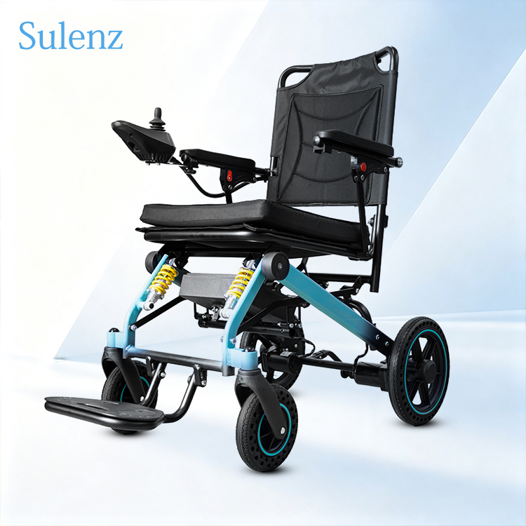 Durable Foldable Lightweight Aluminum Alloy Power Electric Wheelchair with Spring Suspension