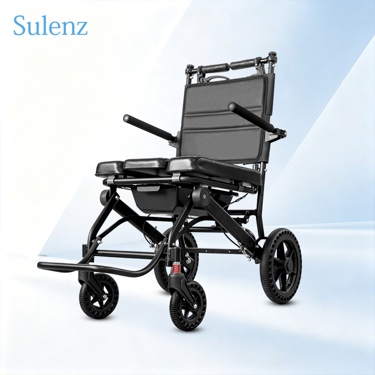 Versatile Lightweight Foldable Commode Manual Wheelchair 