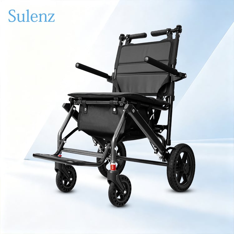 Versatile Lightweight Foldable Manual Wheelchair with shopping bag