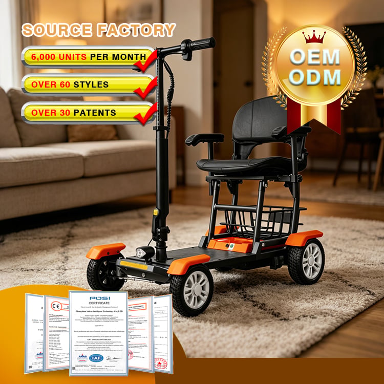 Compact Foldable 24V 250W Mobility Scooter with 25km Range & Electromagnetic Brake