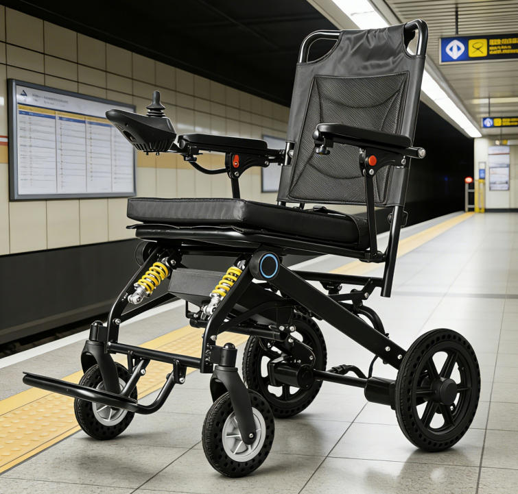 Lightweight Folding Electric Wheelchair S800-9 | Aluminum Alloy Frame with Spring Suspension