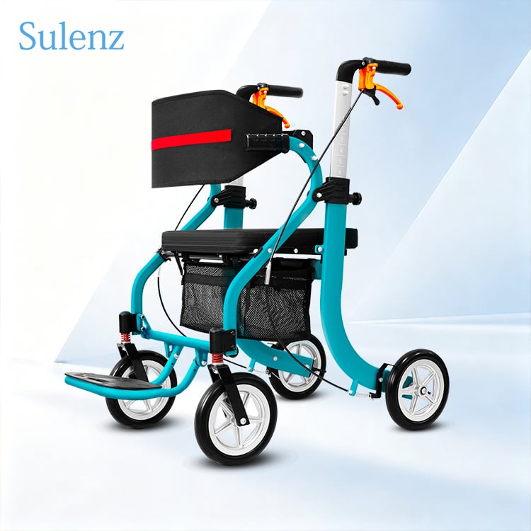 Multifunctional Lightweight Aluminum Alloy Rollator with Compact Folding Design