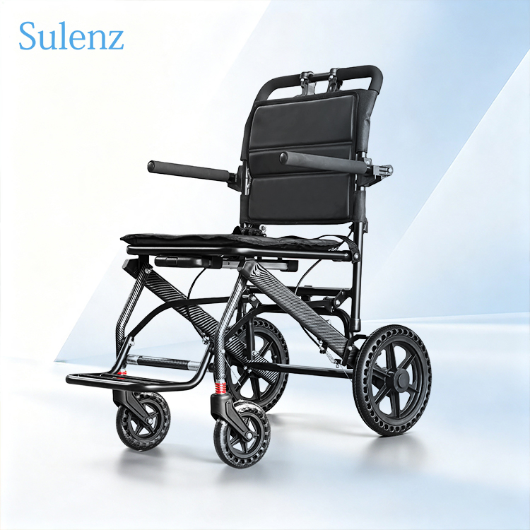 Cost-effetive Compact Folding Manual Wheelchair Manual Wheelchair with 12 inch rear honeycomb wheels