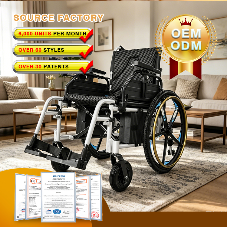 Powerful Foldable Electric Wheelchair with Turbine Worm Motors for Easy Mobility and Independence