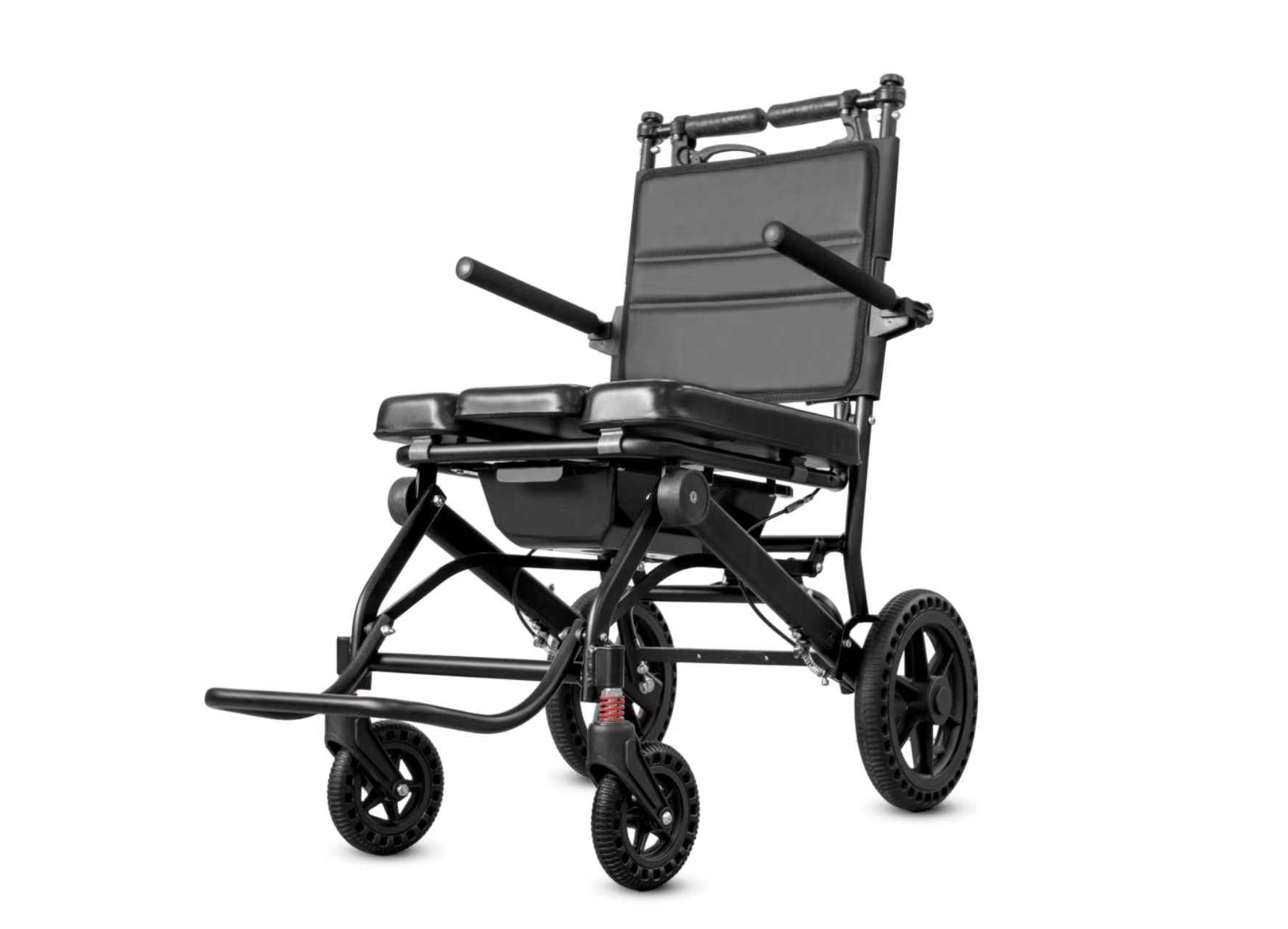 Versatile Lightweight Foldable Commode Manual Wheelchair