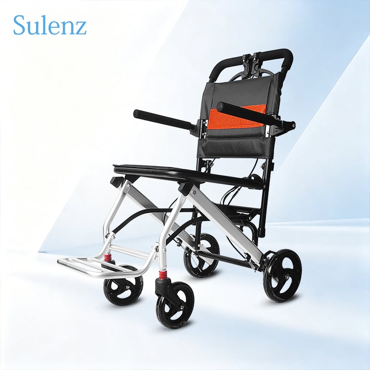 Budget-Friendly Comfort: Lightweight, Foldable Aluminum Wheelchair with Supportive Sandwich Cushion and Puncture-Proof Wheels