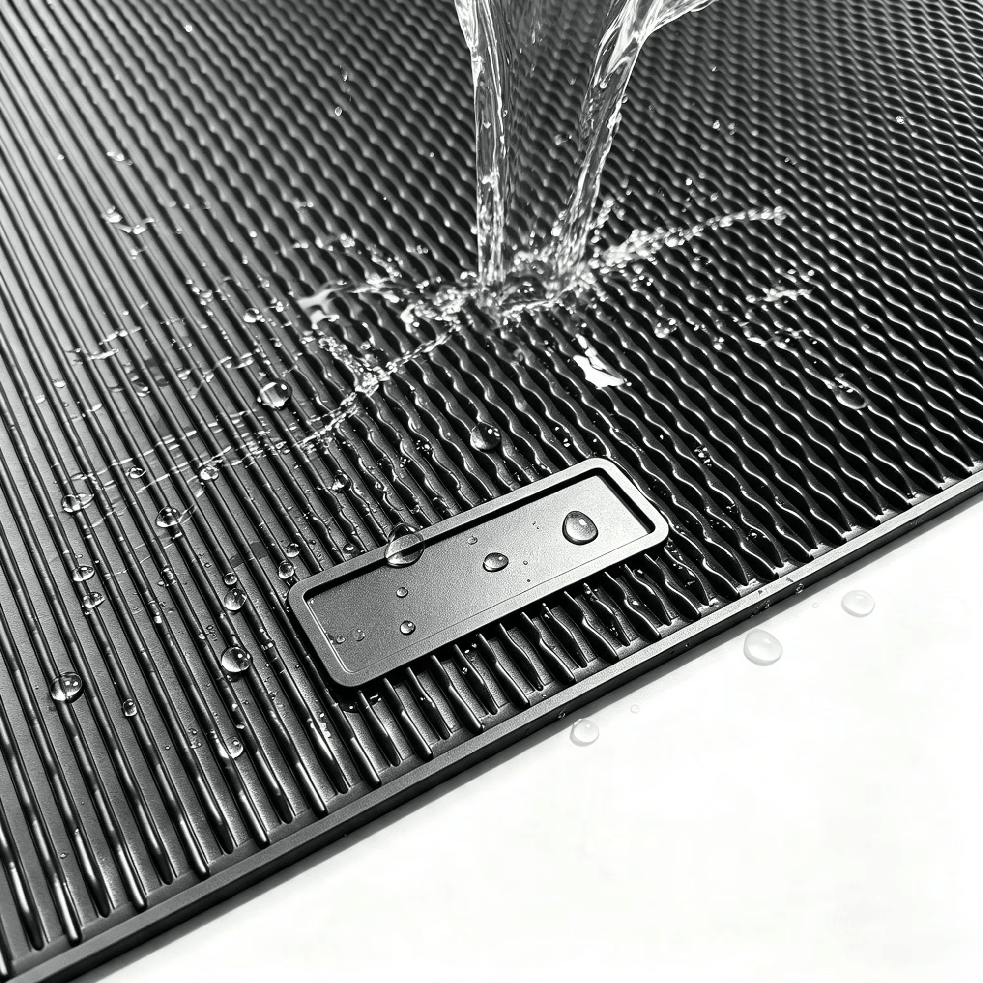 open groove rubber cat litter mat for simple cleaning