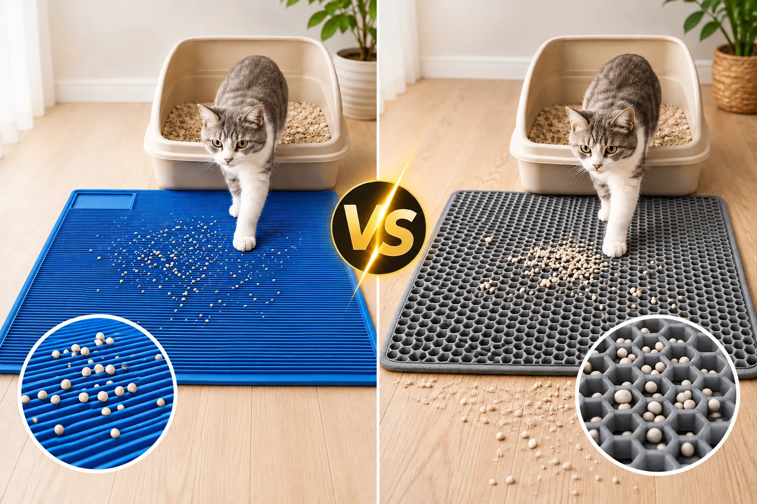 Rubber vs EVA Cat Litter Mat comparison