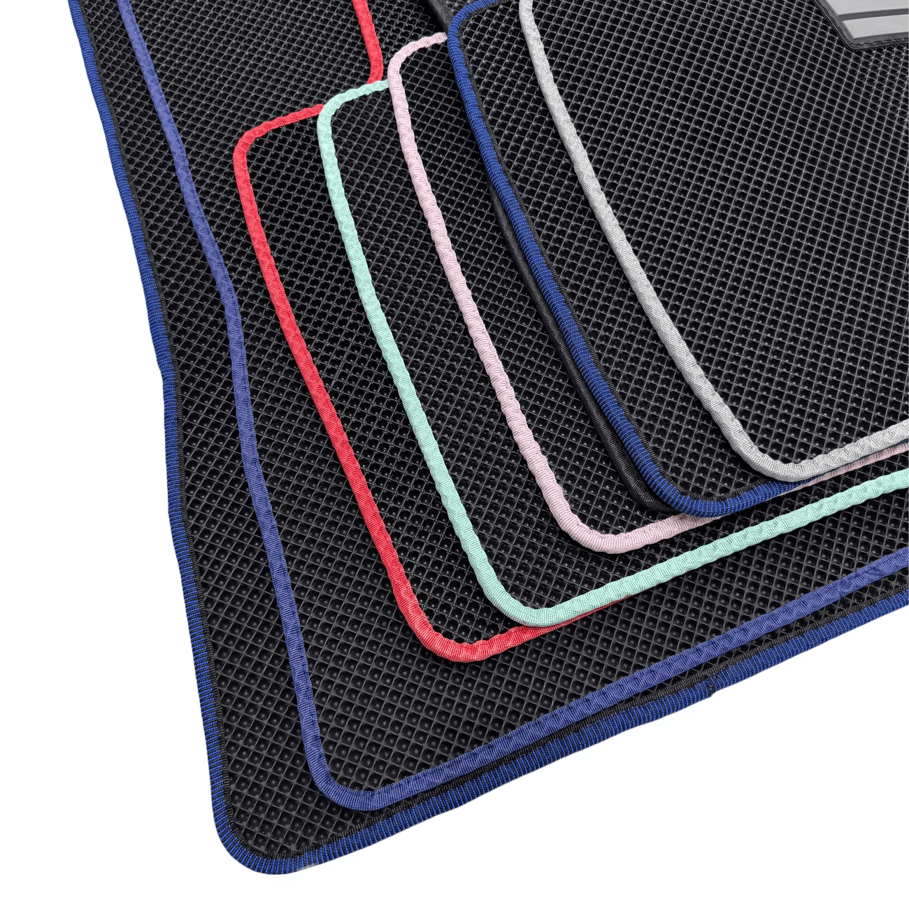 Edge binding process for custom car floor mats