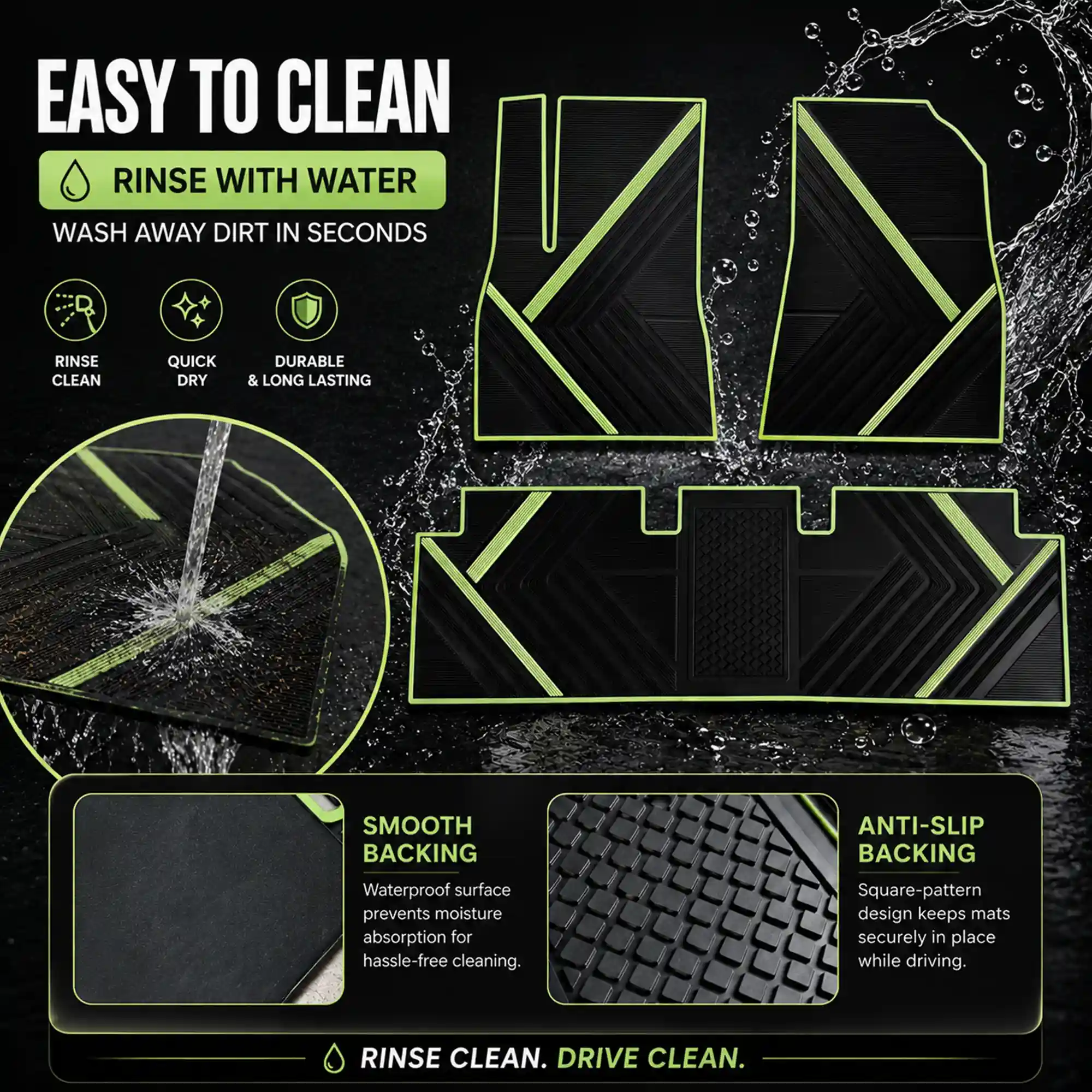 Tesla Model 3 Floor Mats 2020-2026 | Waterproof Latex