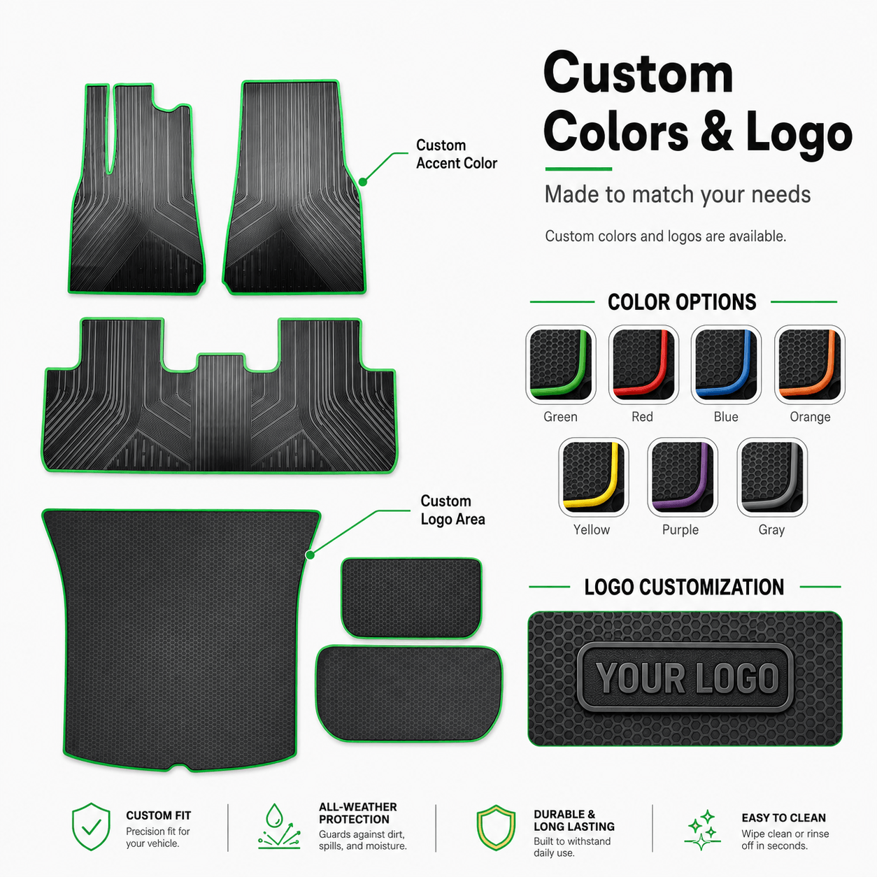 Tesla Model Y Floor Mats 2020-2024 | Latex 3D Waterproof Mats