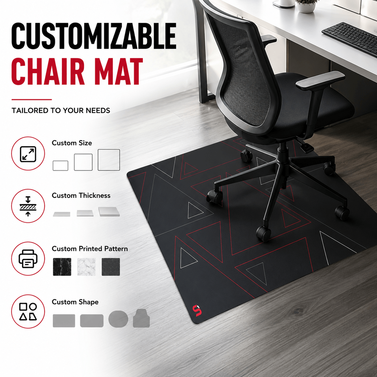 Custom PVC chair mat options