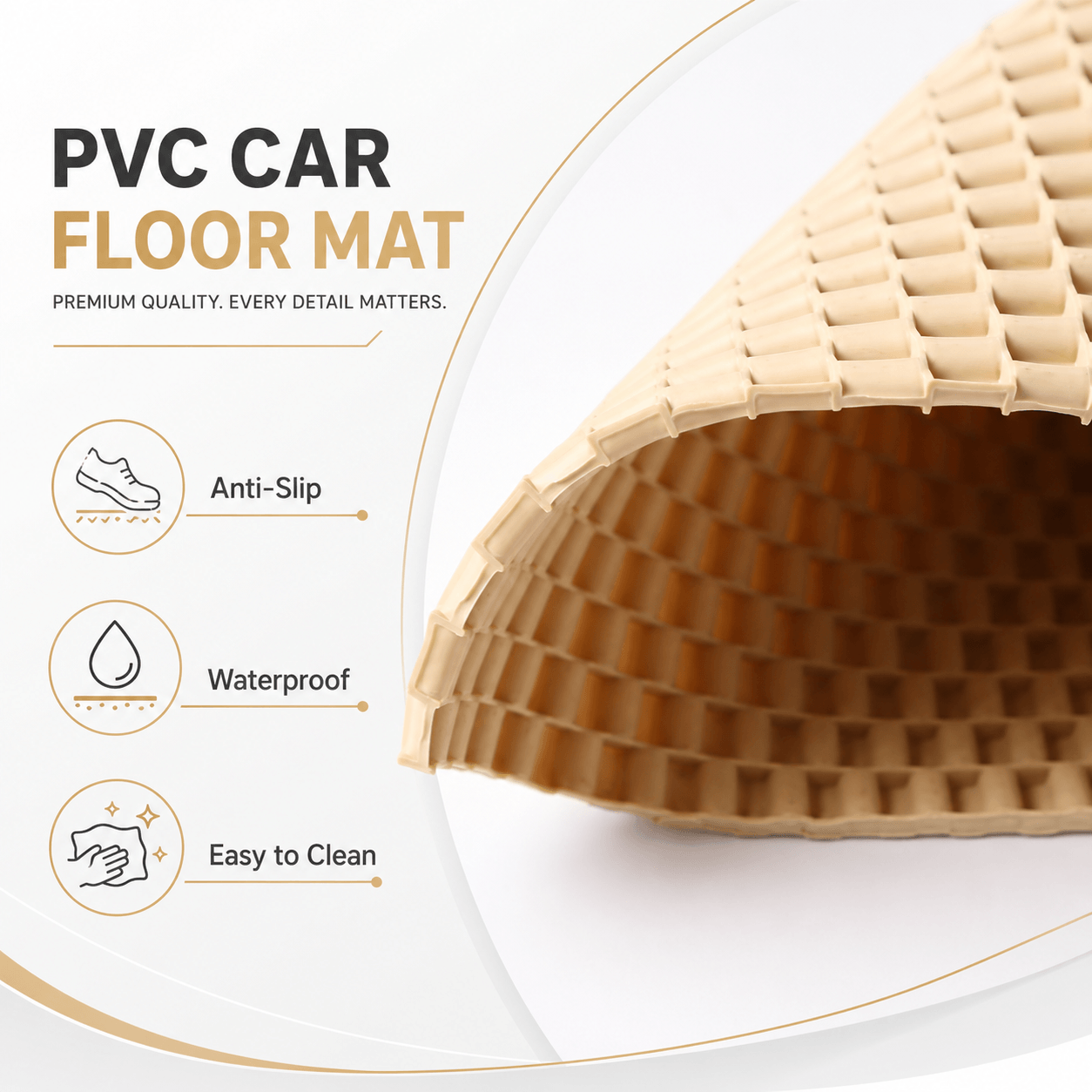 AT5006 PVC Car Floor Mat Roll Material | Waterproof Durable