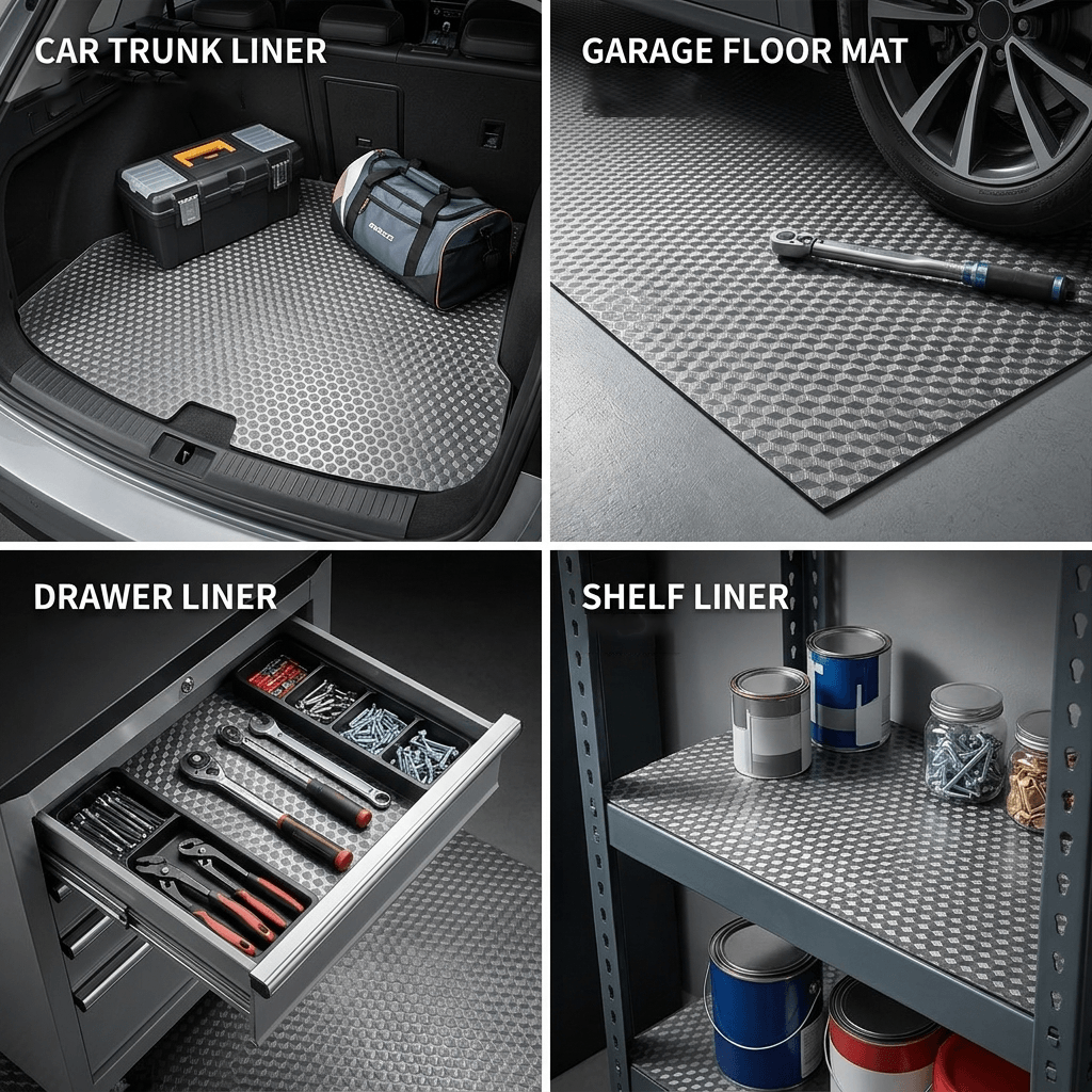 AT5026 PVC Car Floor Mat Roll Material | Cube Texture