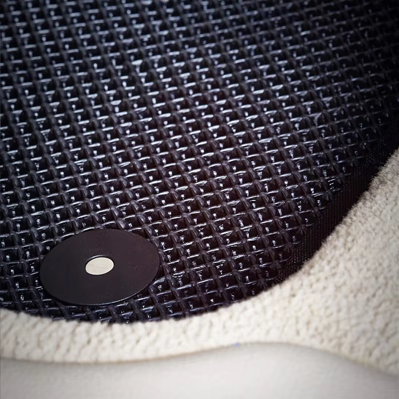 clip installation on a car floor mat