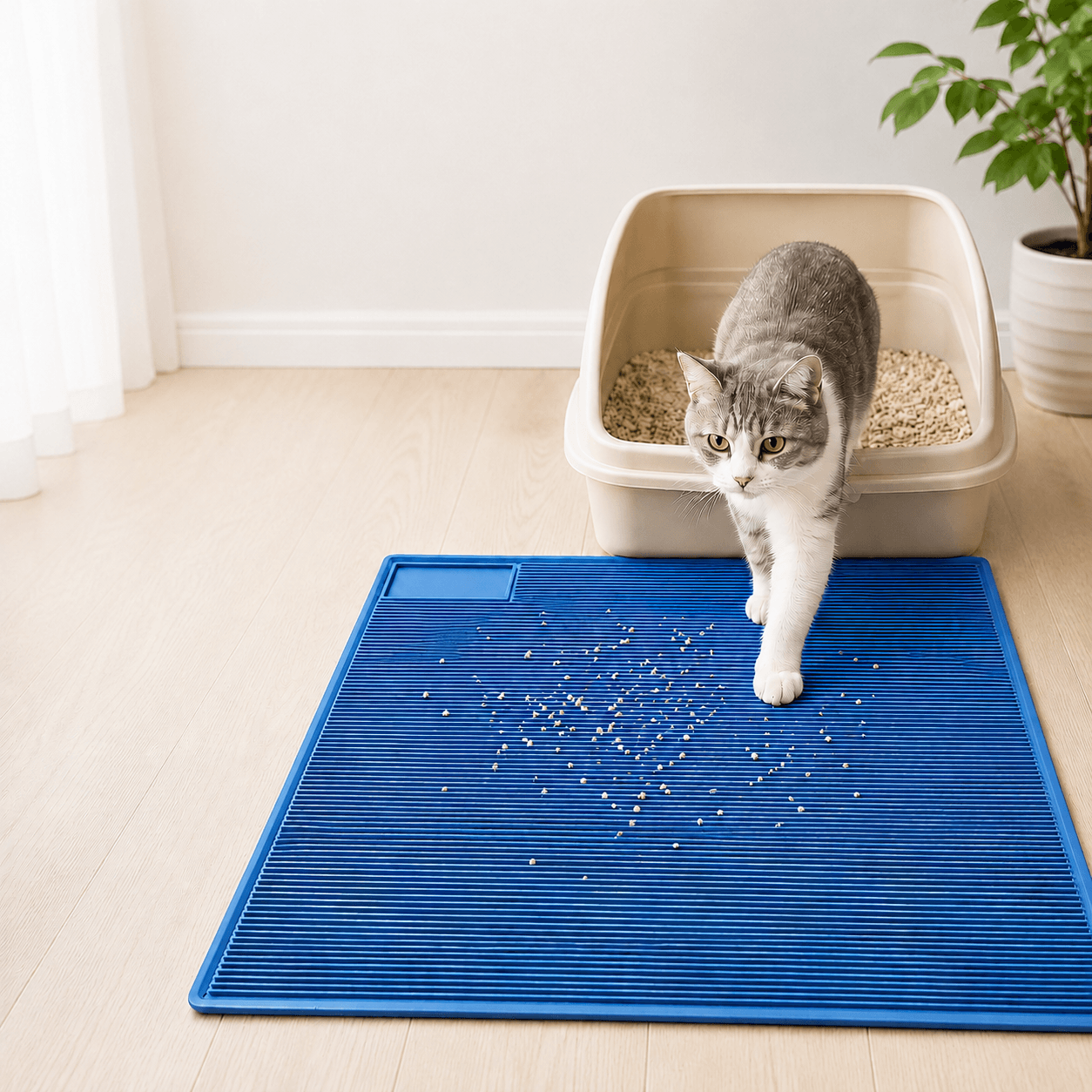 Rubber Cat Litter Mat | Easy Clean Waterproof Floor Mat