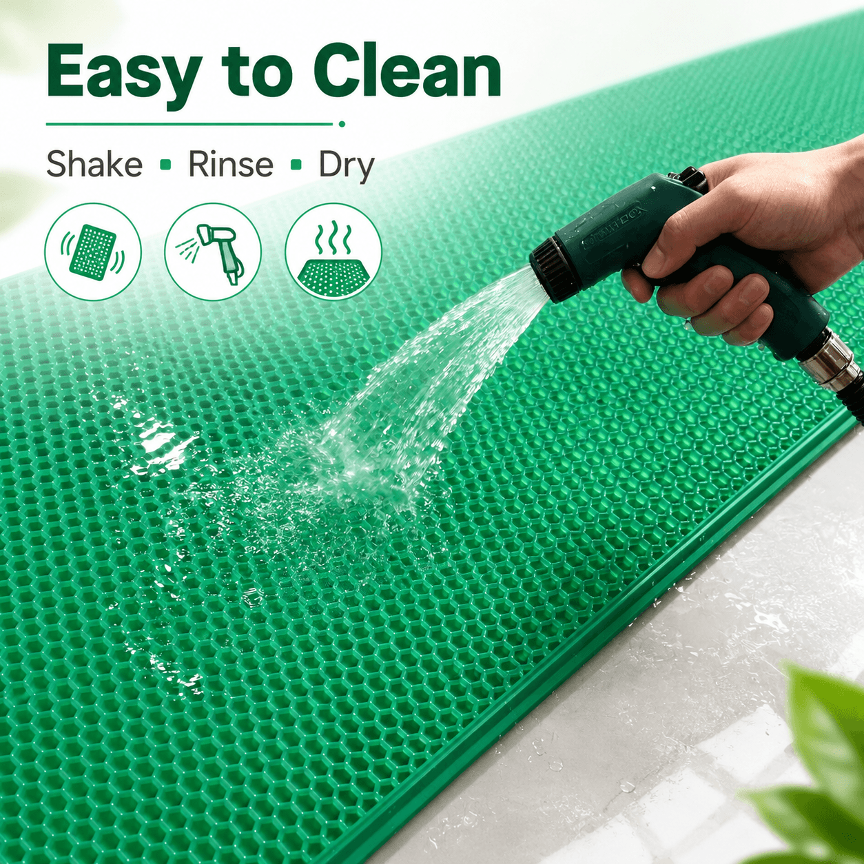 Washable rubber cat litter mat quick cleaning reusable design