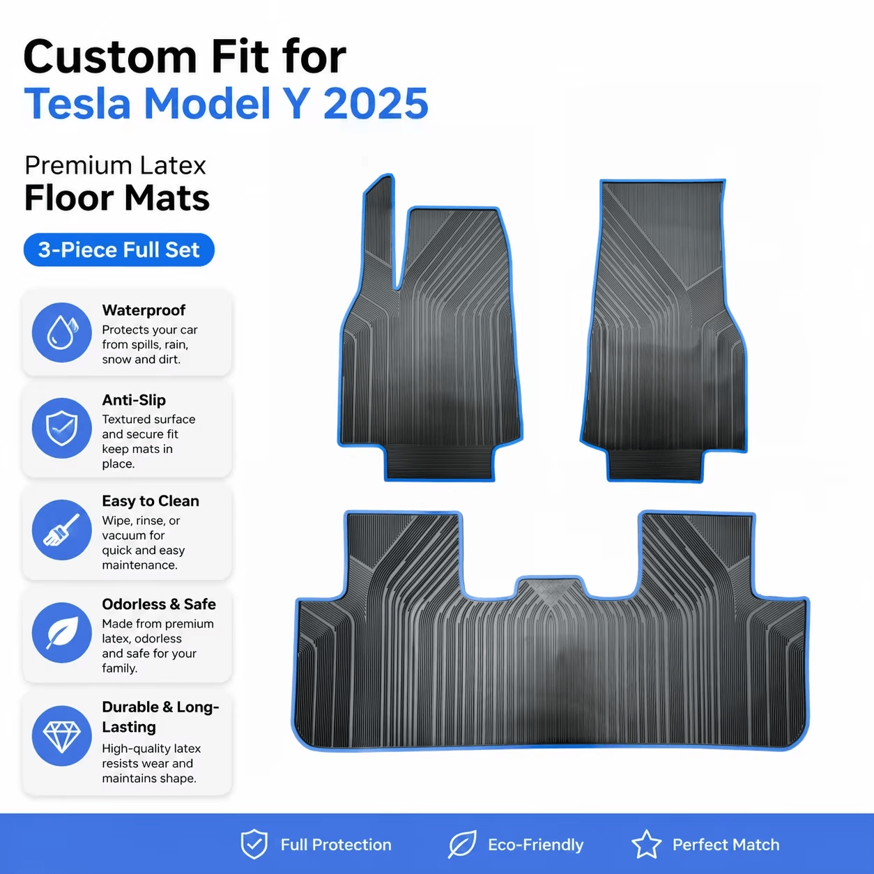 Tesla Model Y Juniper Floor Mats 2025-2026 | Latex 3D Mats