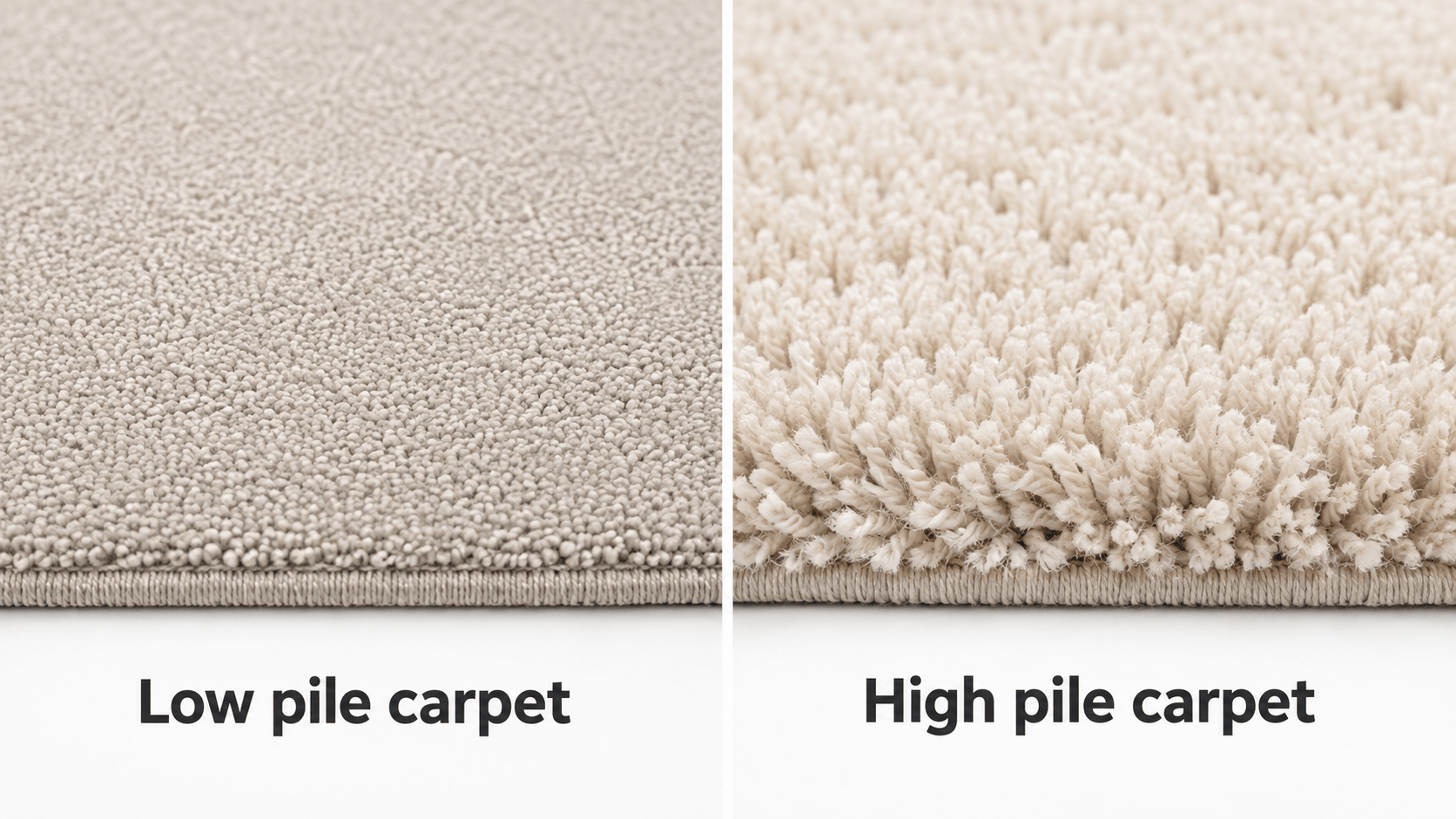 Low pile carpet vs high pile carpet fiber height comparison