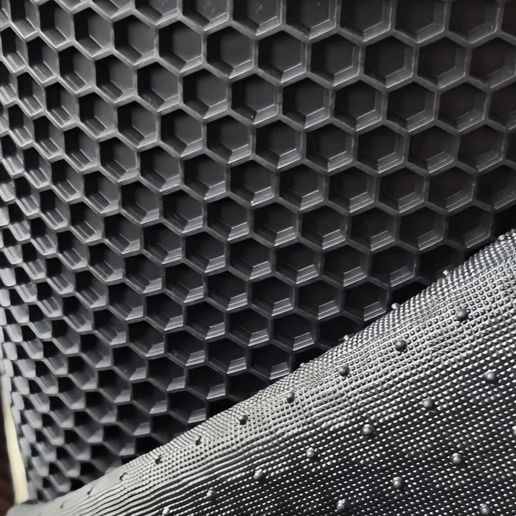 AT5029 PVC Car Floor Mat Roll Material - Hexagonal Texture