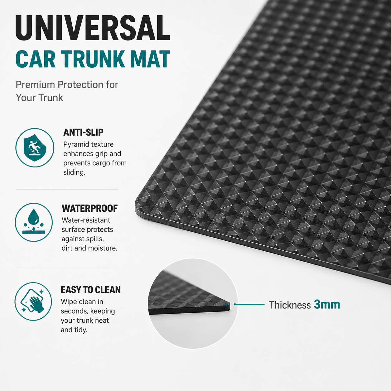 Universal Trunk Mat | Waterproof PVC Custom Cargo Liner