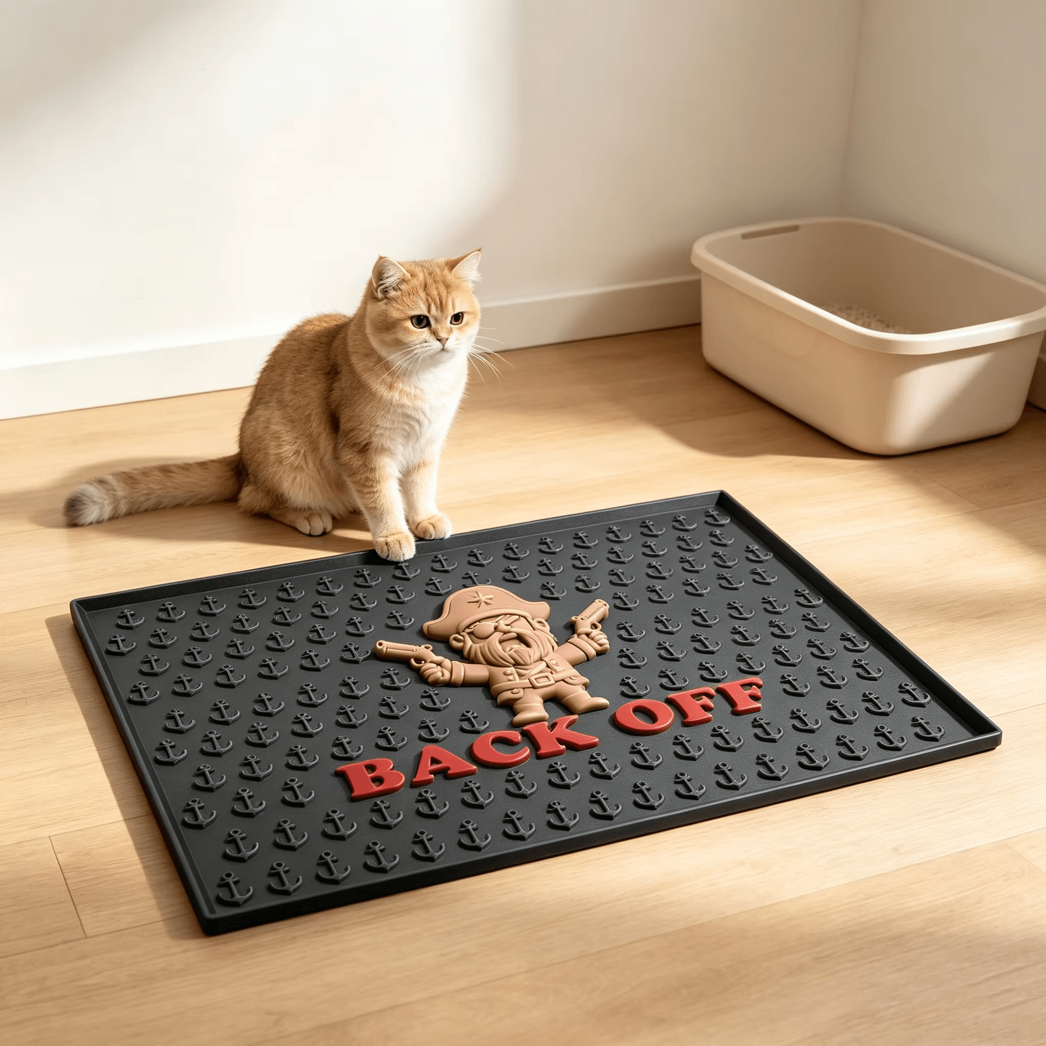 3D Pirate Rubber Cat Litter Mat By ARTES