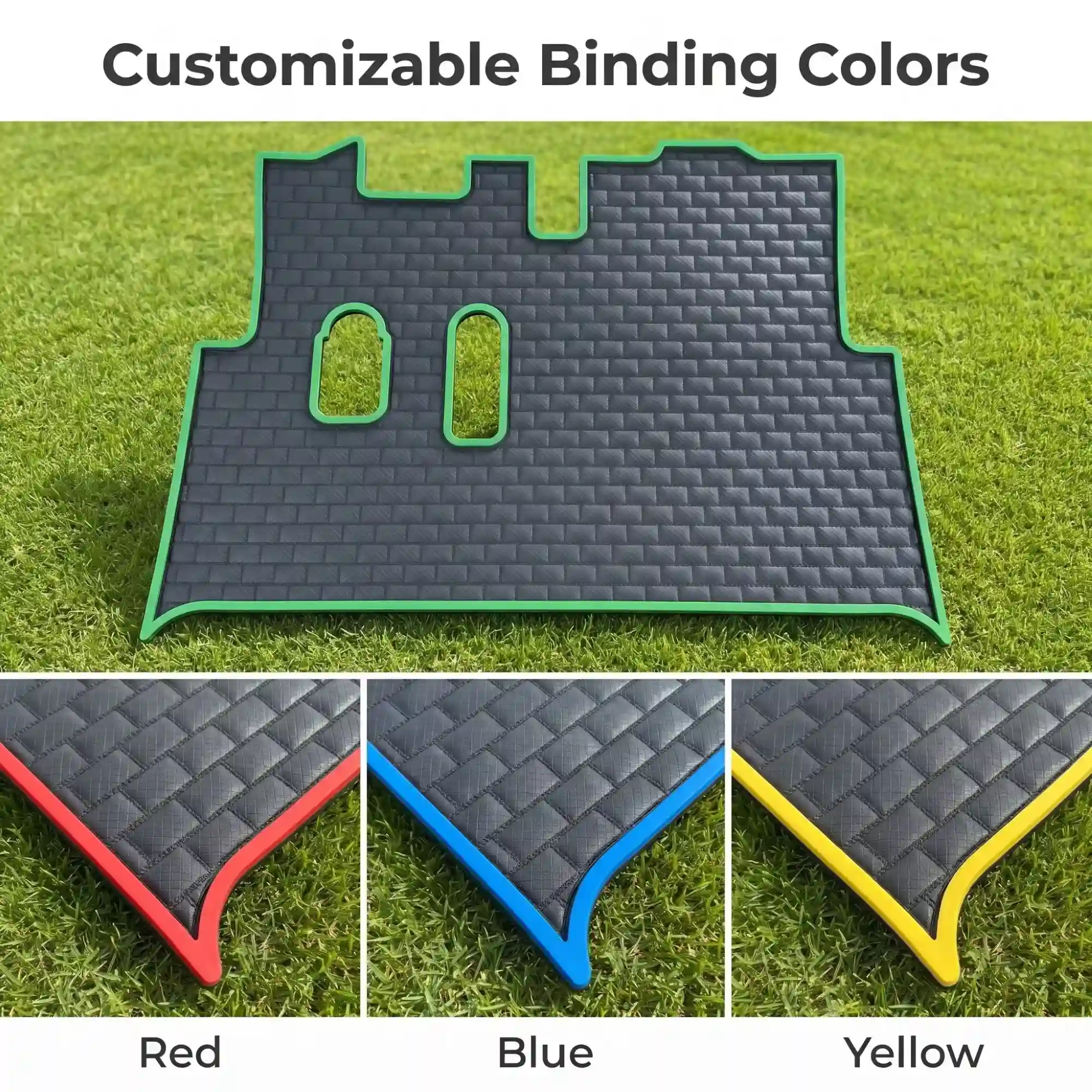 Golf Cart Floor Mat | Waterproof Rubber Grid Texture Mat