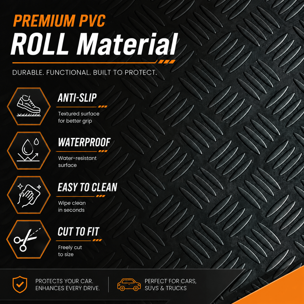 AT5022 PVC Car Floor Mat Roll | Anti-Slip Easy Clean