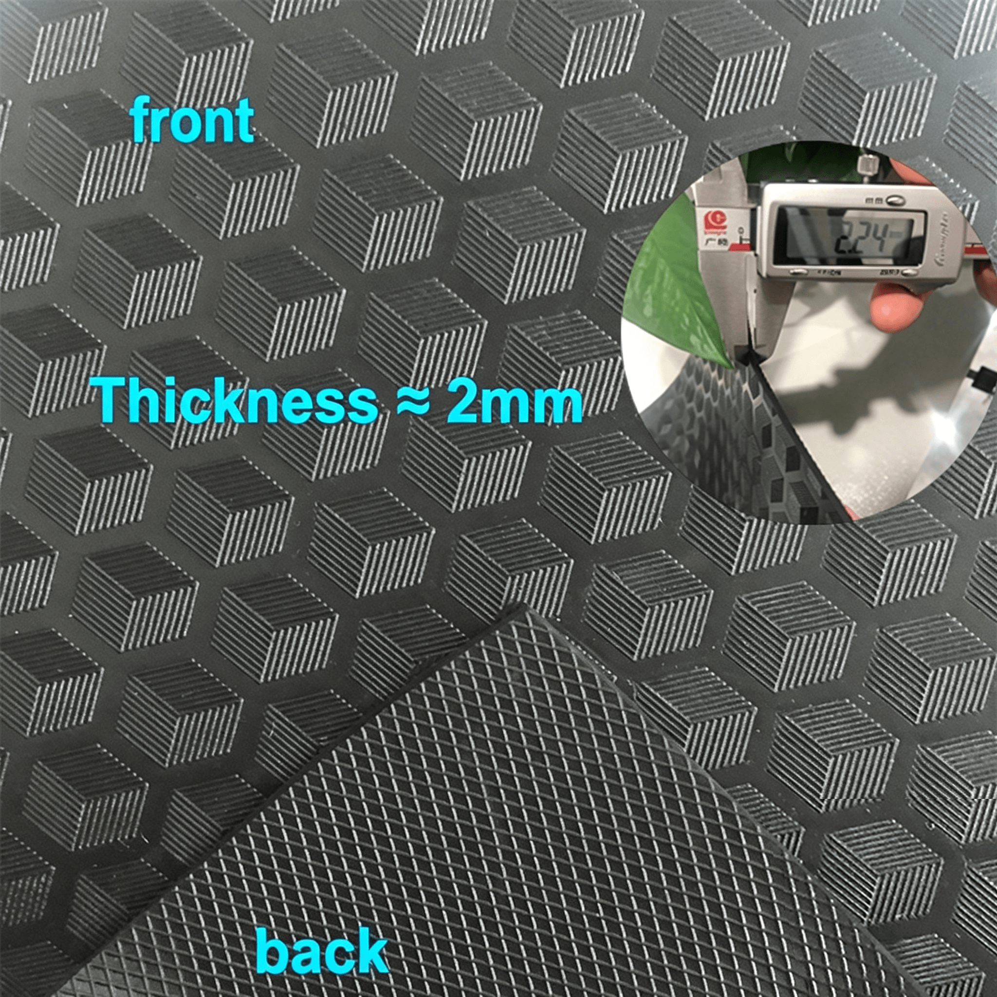 AT5026 PVC Car Floor Mat Roll Material | Cube Texture