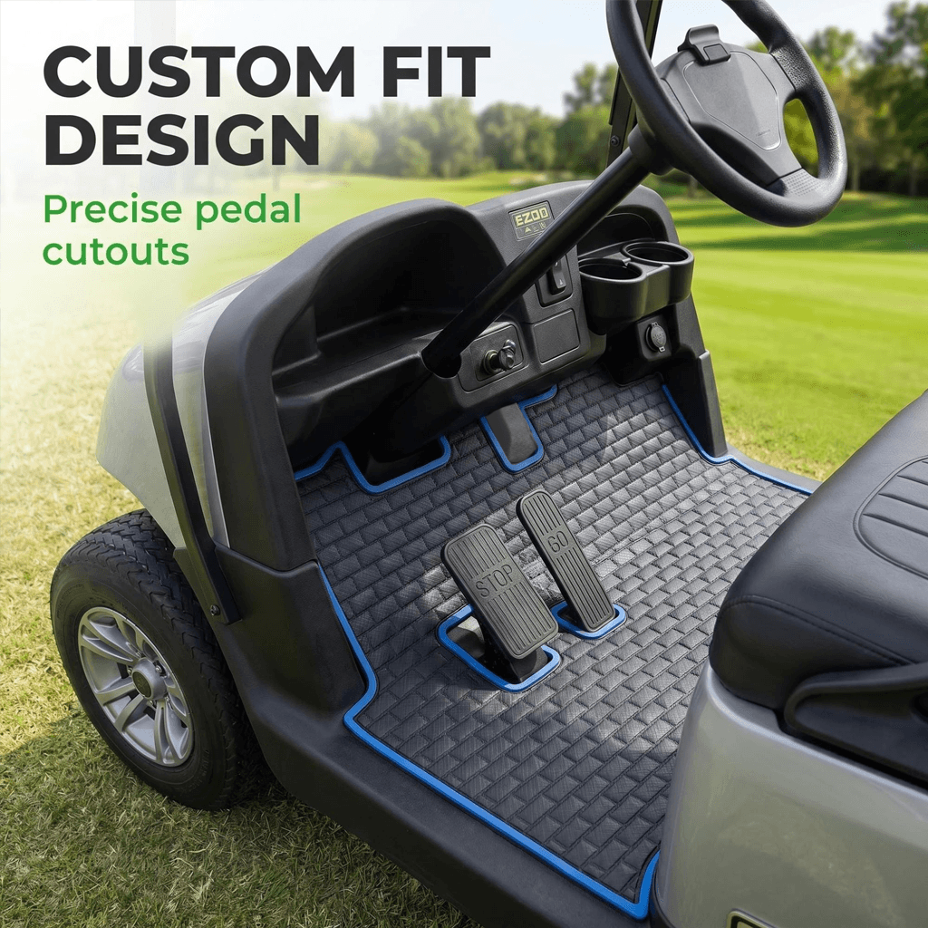 Golf Cart Floor Mat Waterproof Rubber Grid Texture Mat (5).png