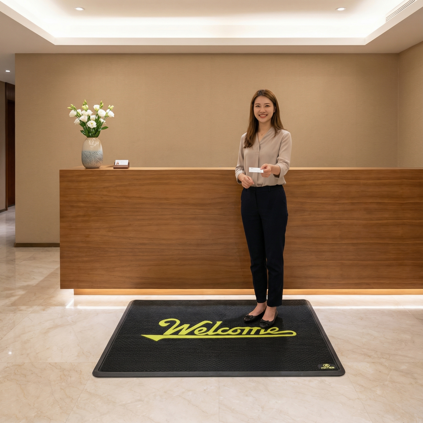 alfombra negra para puertas de caucho