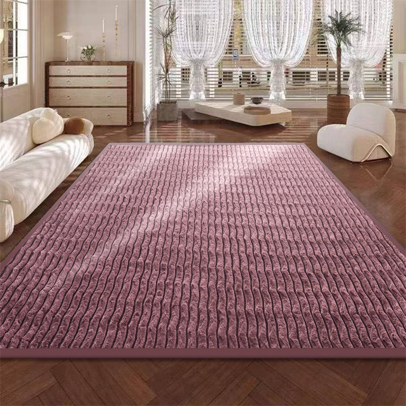 S SHAPE ABYARN JACQUARD RABBIT FUR  CARPET