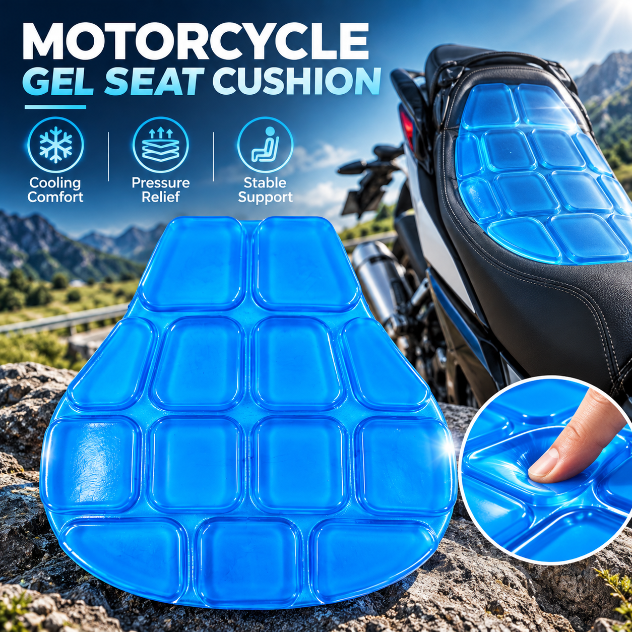 Cooling Gel Motorcycle Saddle Cushion Hip protection Shockproof Universal Motorcycle Accessories Other Motorcycle Accessories