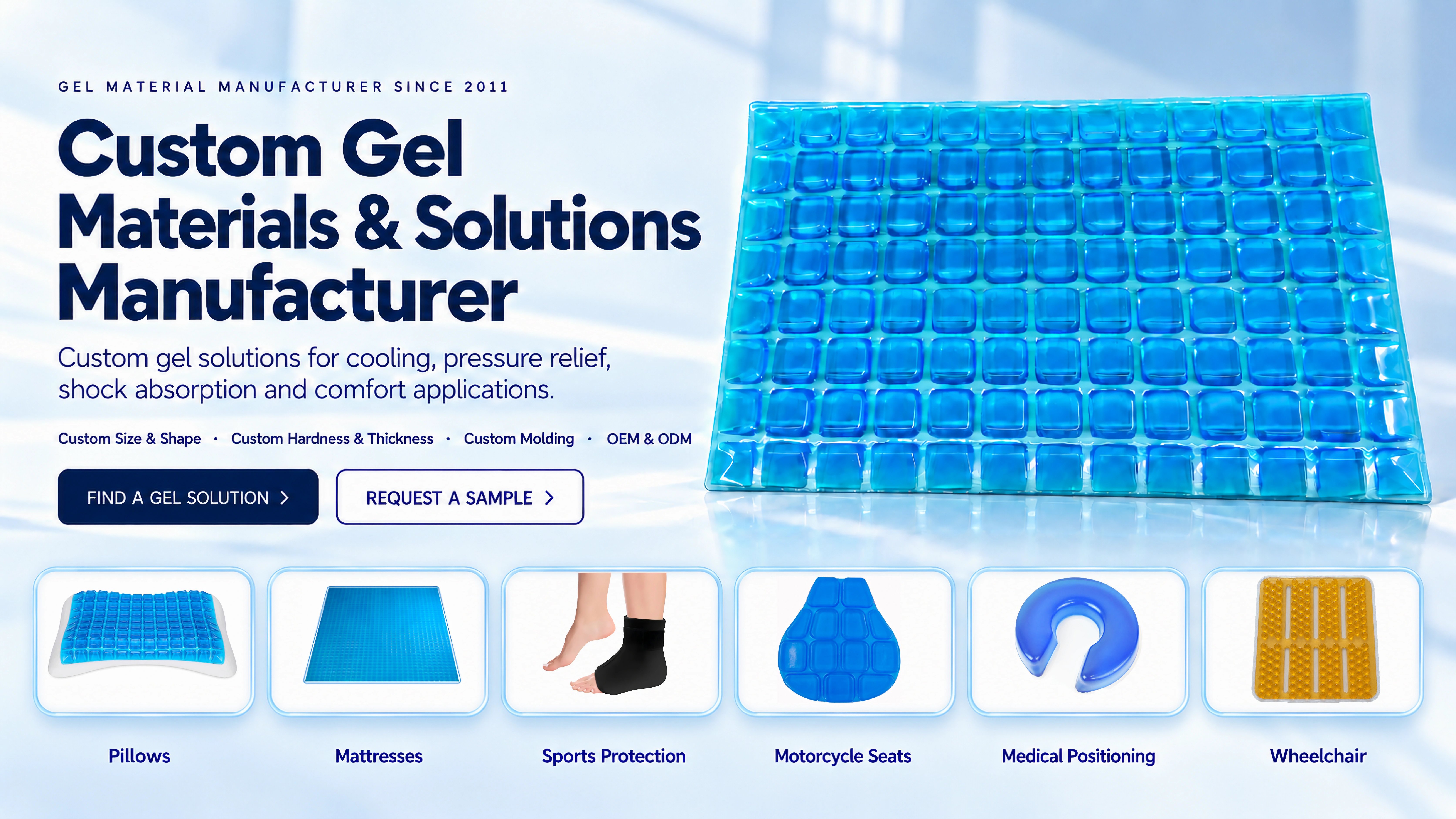 Cooling Gel Sheet Manufacturer | Custom Gel Materials | OEM Gel Products